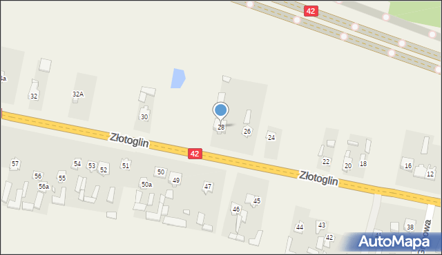 Parszów, Złotoglin, 28, mapa Parszów