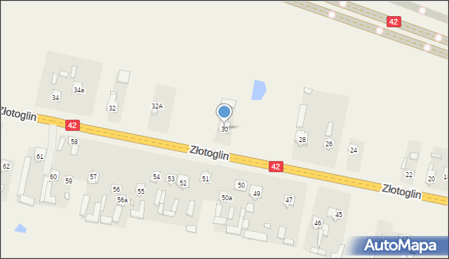 Parszów, Złotoglin, 30, mapa Parszów