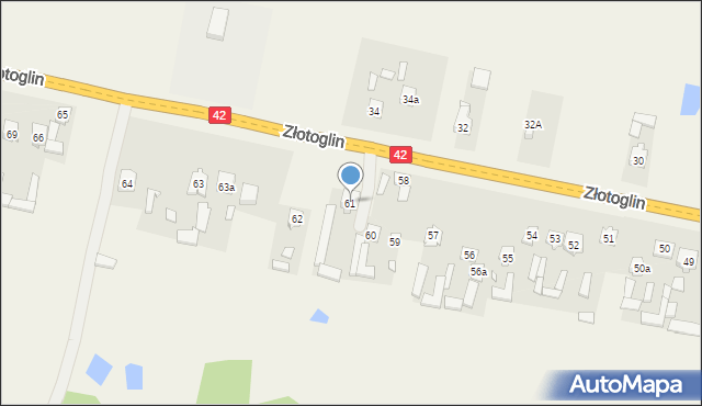 Parszów, Złotoglin, 61, mapa Parszów