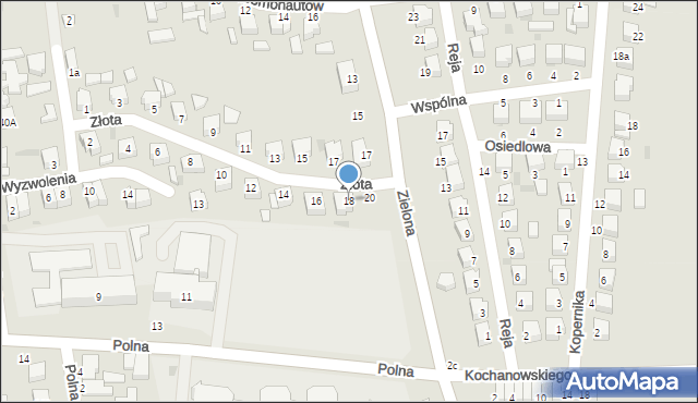 Poddębice, Złota, 18, mapa Poddębice