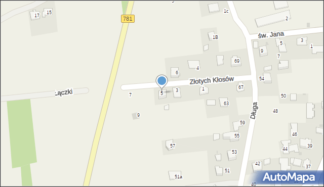 Podolsze, Złotych Kłosów, 5, mapa Podolsze