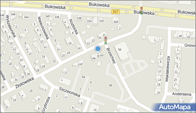 Poznań, Złotowska, 9, mapa Poznania