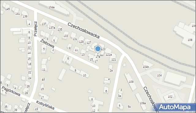 Poznań, Żlebowa, 17a, mapa Poznania