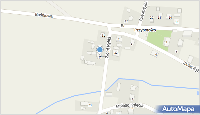 Przyborowo, Złotej Rybki, 27, mapa Przyborowo