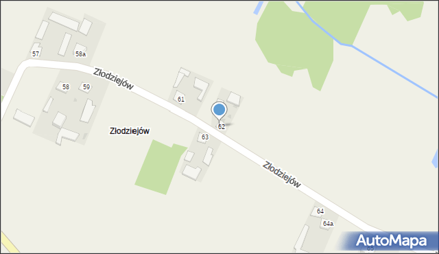 Ruda, Złodziejów, 62, mapa Ruda