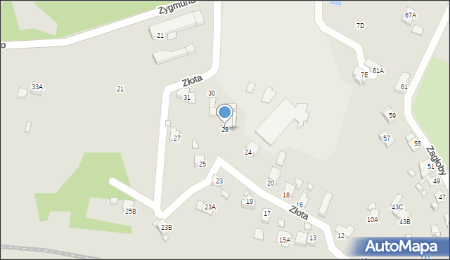 Rybnik, Złota, 28, mapa Rybnika