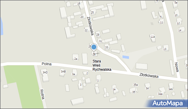 Rychwał, Złotkowska, 28, mapa Rychwał