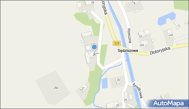 Sędziszowa, Złotoryjska, 26, mapa Sędziszowa