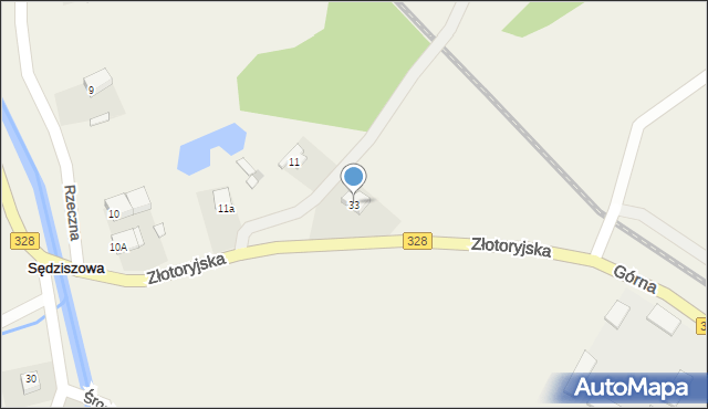 Sędziszowa, Złotoryjska, 33, mapa Sędziszowa