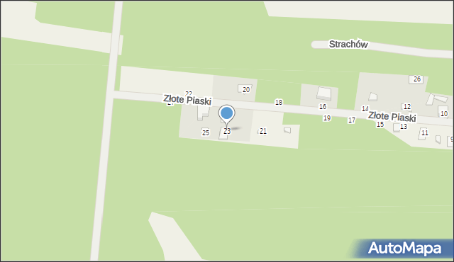 Strachów, Złote Piaski, 23, mapa Strachów