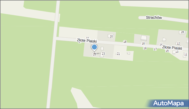 Strachów, Złote Piaski, 25, mapa Strachów
