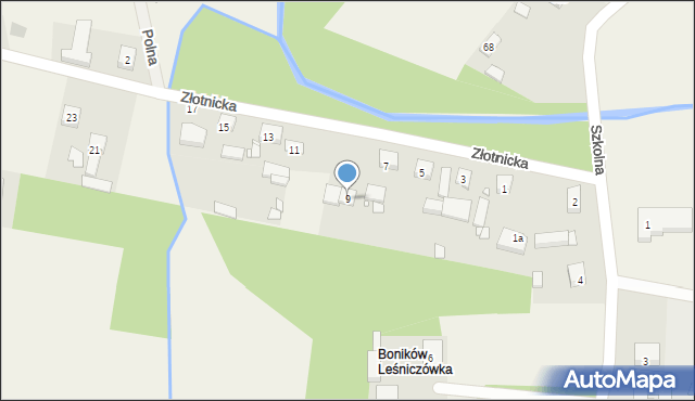 Świeca, Złotnicka, 9, mapa Świeca