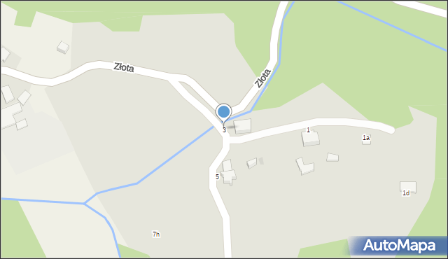 Szczytna, Złota, 3, mapa Szczytna