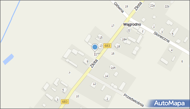 Wągrodno, Złota, 11, mapa Wągrodno