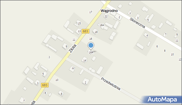 Wągrodno, Złota, 14A, mapa Wągrodno