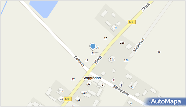 Wągrodno, Złota, 21, mapa Wągrodno