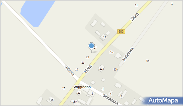 Wągrodno, Złota, 25, mapa Wągrodno