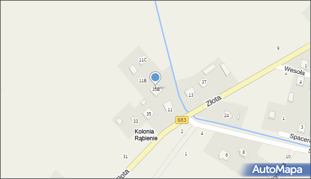 Wągrodno, Złota, 35B, mapa Wągrodno