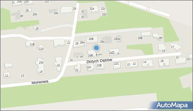 Warszawa, Złotych Dębów, 5, mapa Warszawy