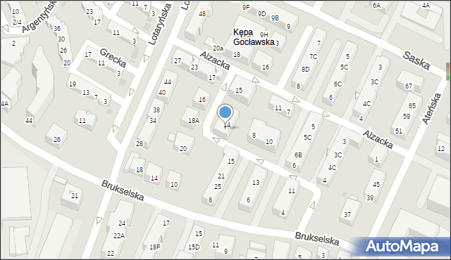 Warszawa, Złoczowska, 14A, mapa Warszawy