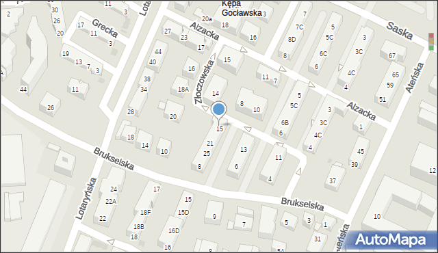 Warszawa, Złoczowska, 15, mapa Warszawy
