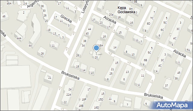 Warszawa, Złoczowska, 20A, mapa Warszawy