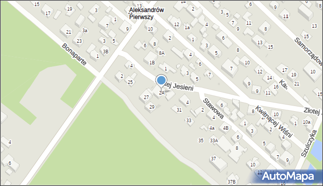 Warszawa, Złotej Jesieni, 2A, mapa Warszawy