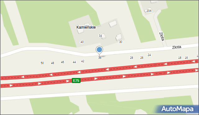 Wierzchowisko, Złota, 36, mapa Wierzchowisko