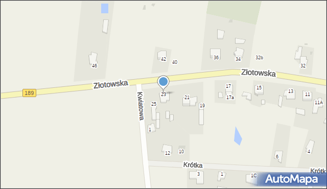 Witunia, Złotowska, 23, mapa Witunia