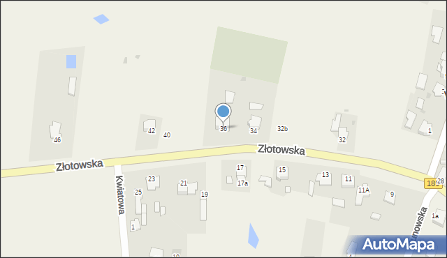 Witunia, Złotowska, 36, mapa Witunia