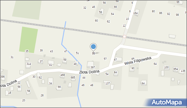 Wola Filipowska, Złota Dolina, 55, mapa Wola Filipowska