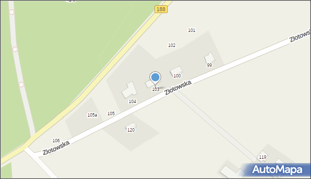 Zakrzewo, Złotowska, 103, mapa Zakrzewo