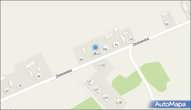 Zakrzewo, Złotowska, 86b, mapa Zakrzewo