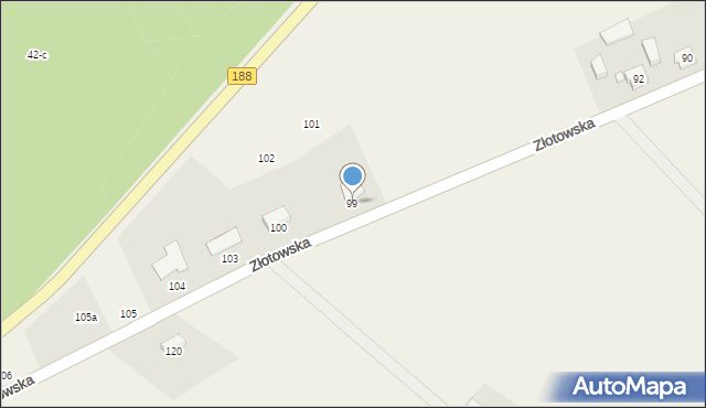 Zakrzewo, Złotowska, 99, mapa Zakrzewo
