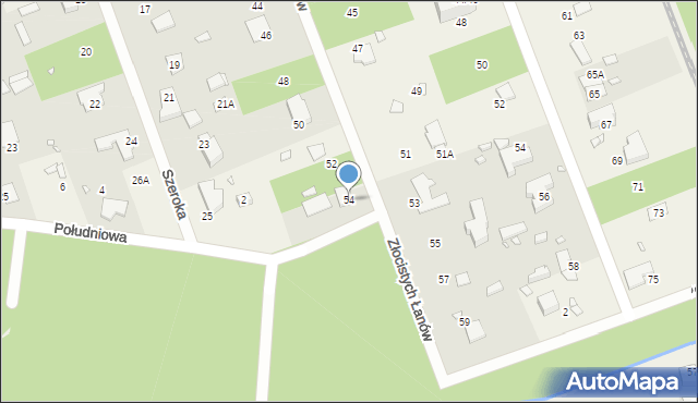 Zalesie Górne, Złocistych Łanów, 54, mapa Zalesie Górne