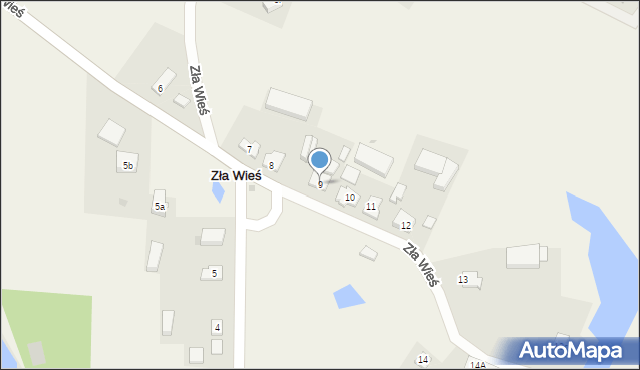 Zła Wieś, Zła Wieś, 9, mapa Zła Wieś