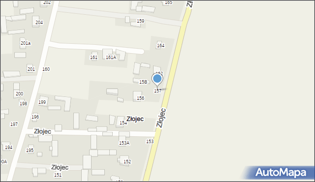 Złojec, Złojec, 157, mapa Złojec
