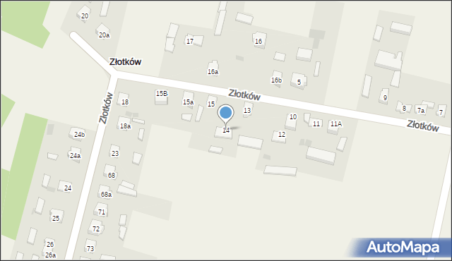 Złotków, Złotków, 14, mapa Złotków