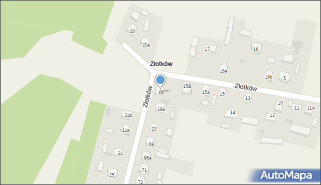 Złotków, Złotków, 18, mapa Złotków