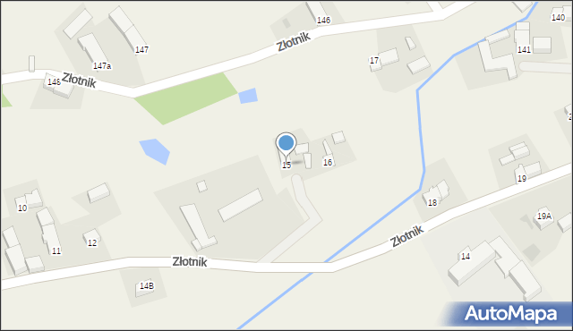 Złotnik, Złotnik, 15, mapa Złotnik