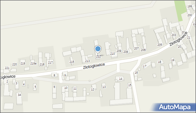 Złotogłowice, Złotogłowice, 212, mapa Złotogłowice