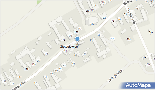 Złotogłowice, Złotogłowice, 68, mapa Złotogłowice