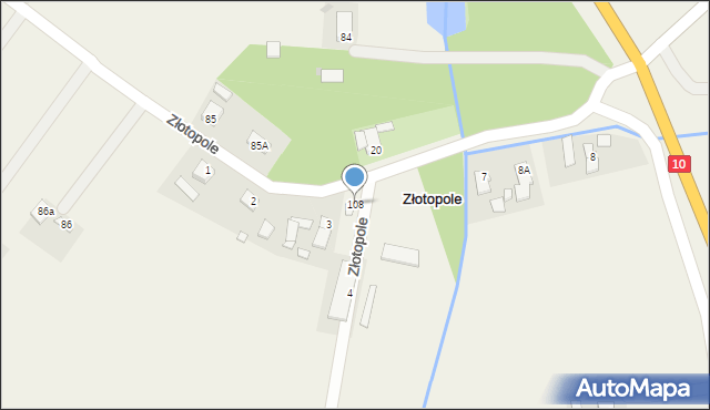 Złotopole, Złotopole, 108, mapa Złotopole