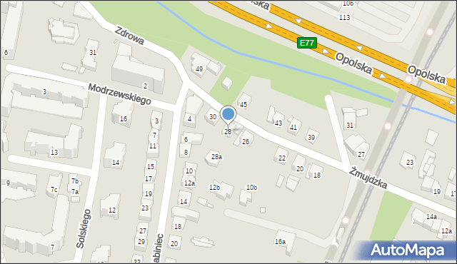 Kraków, Żmujdzka, 28, mapa Krakowa