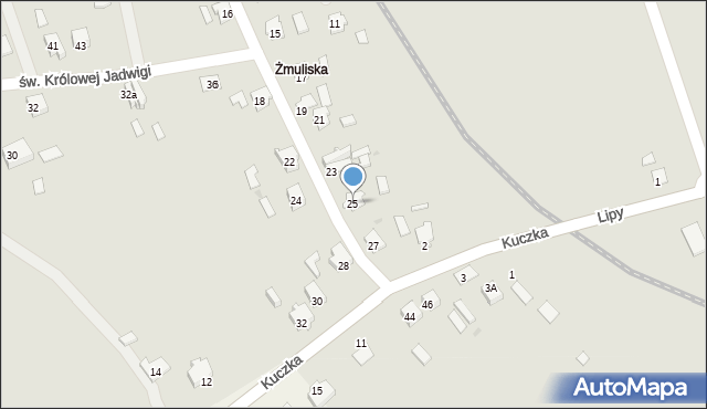 Leżajsk, Zmuliska, 25, mapa Leżajsk