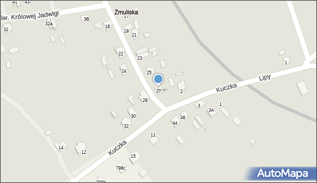 Leżajsk, Zmuliska, 27, mapa Leżajsk