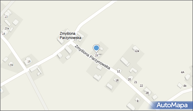 Parzynów, Zmyślona Parzynowska, 14, mapa Parzynów