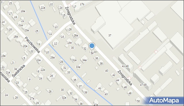 Poznań, Żmigrodzka, 34, mapa Poznania