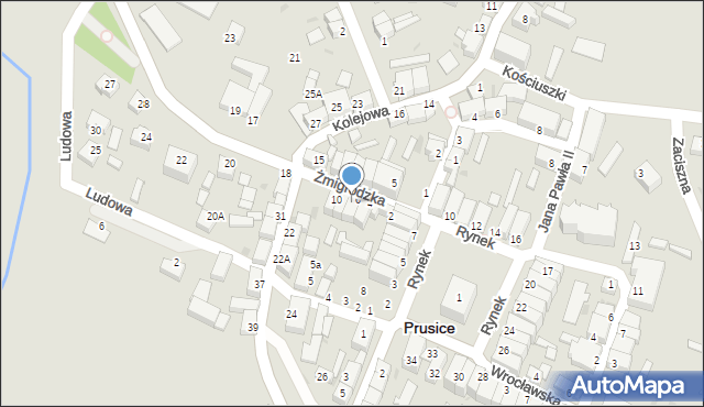 Prusice, Żmigrodzka, 8, mapa Prusice