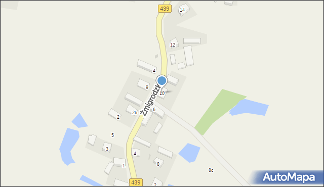 Radziądz, Żmigrodzka, 10, mapa Radziądz